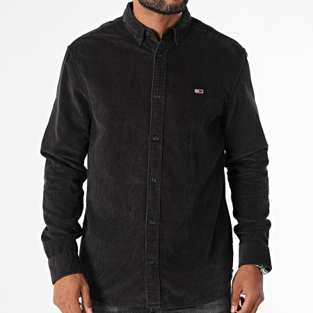 Tommy Jeans - Chemise Manches Longues Regular Corduroy 0461 Noir