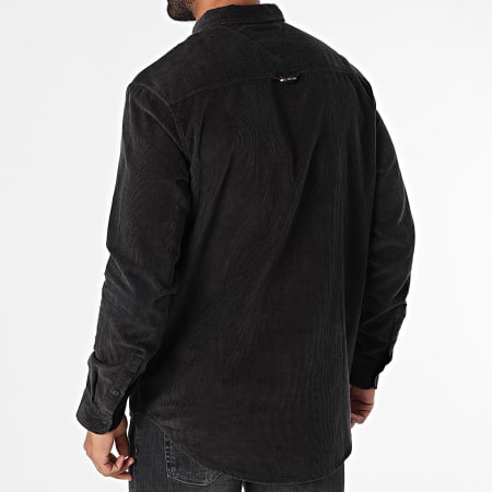 Tommy Jeans - Camisa de pana de manga larga regular 0461 Negro