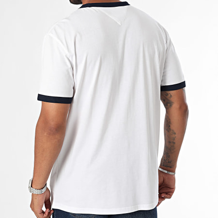 Tommy Jeans - Maglietta Slim Flag Ringer 9730 Bianco