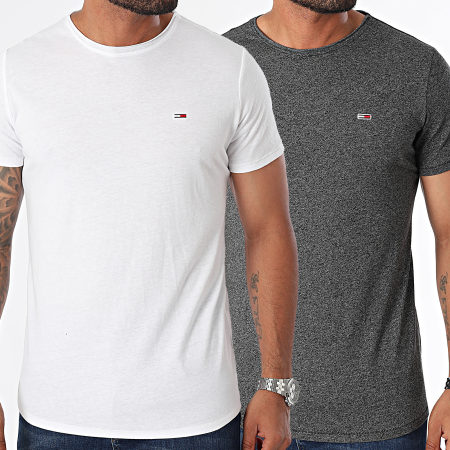 Tommy Jeans - Set van 2 Jaspe 9711 Wit Zwart Gevlekt T-shirts