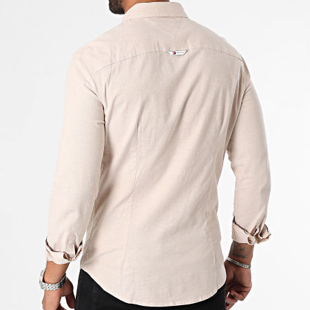 Tommy Jeans - Camicia Slim Stretch Oxford a maniche lunghe 9594 Beige