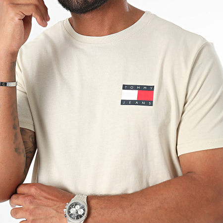 Tommy Jeans - Camiseta Essential Flag Slim 0740 Beige