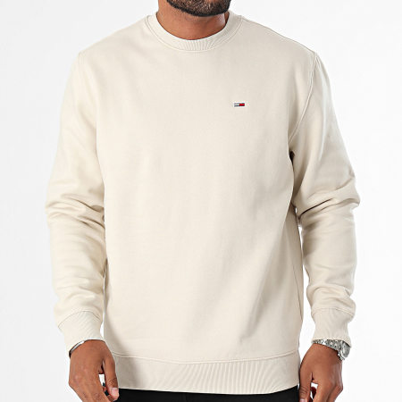 Tommy Jeans - Sweat Crewneck Regular Fit Flag 0741 Beige