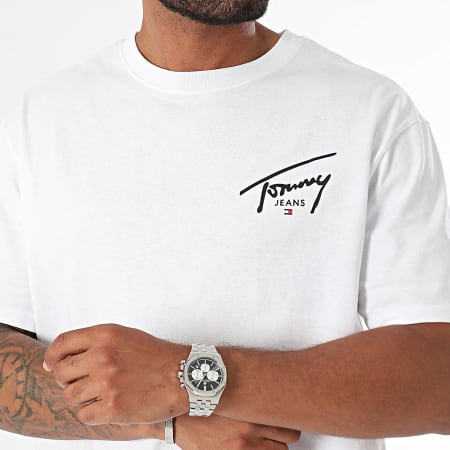 Tommy Jeans - Tee Shirt Regular Handtekening Print 8536 Wit