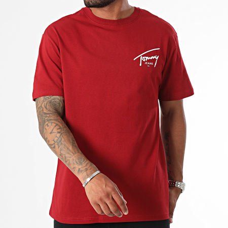 Tommy Jeans - Tee Shirt Regular Signature Print 8536 Bordeaux