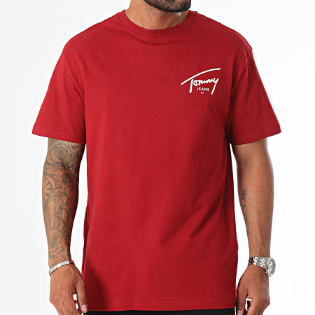 Tommy Jeans - Tee Shirt Regular Signature Print 8536 Bordeaux