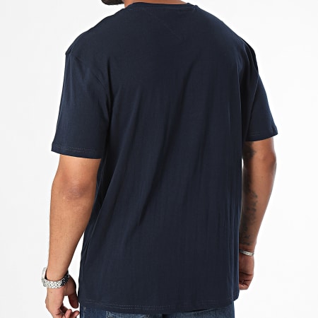 Tommy Jeans - Tee Shirt Regular Fit Gold Linear Logo 9694 Navy Gold