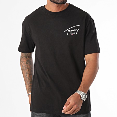 Tommy Jeans - Tee Shirt Regular Signature Print 8536 Negro