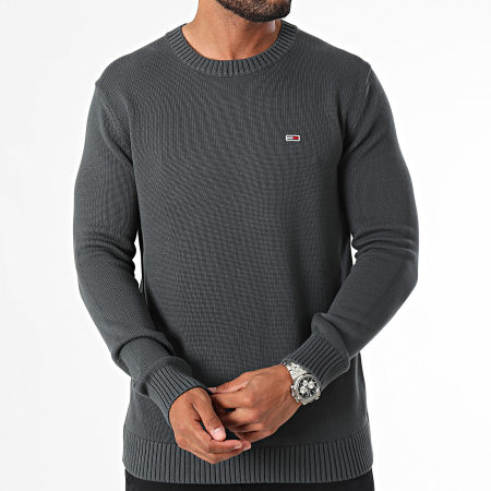 Tommy Jeans - Pull Slim Essentials 8370 Gris Anthracite