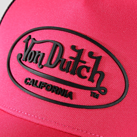 Von Dutch - Casquette Trucker Flu Noir Rose Fluo