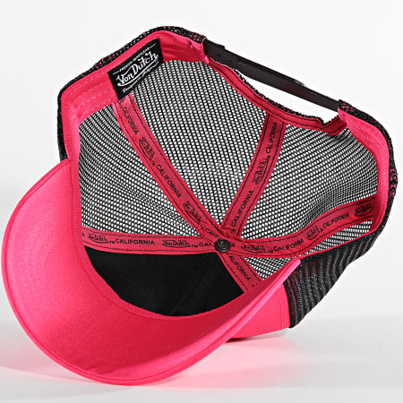 Von Dutch - Casquette Trucker Flu Noir Rose Fluo