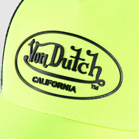 Von Dutch - Casquette Trucker Flu Noir Jaune Fluo