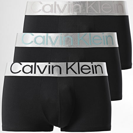 Calvin Klein - Lot De 3 Boxers Reconsidered Steel NB3074A Noir Argenté