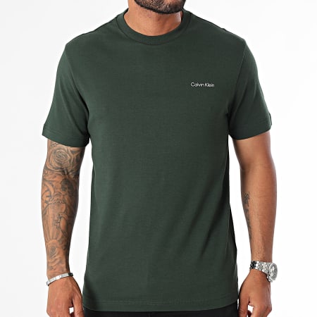 Calvin Klein - Micro Logo Interlock Tee 9894 Donkergroen