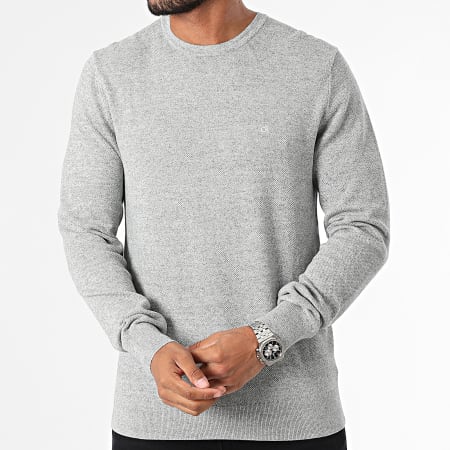 Calvin Klein - Maglione Micro Piqué Structure 3410 grigio erica