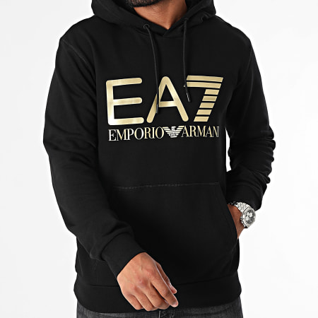 EA7 Emporio Armani - Sudadera con capucha 6DPM16-JPSHZ Negro Oro