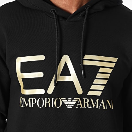 EA7 Emporio Armani - Sudadera con capucha 6DPM16-JPSHZ Negro Oro