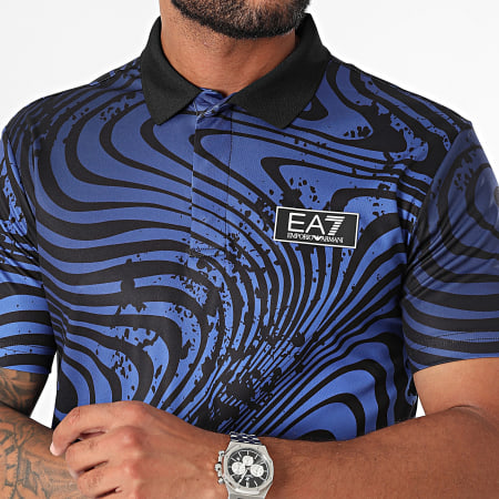 EA7 Emporio Armani - Polo de manga corta 6DPF03-PJPCZ Azul marino Negro claro Atenuado