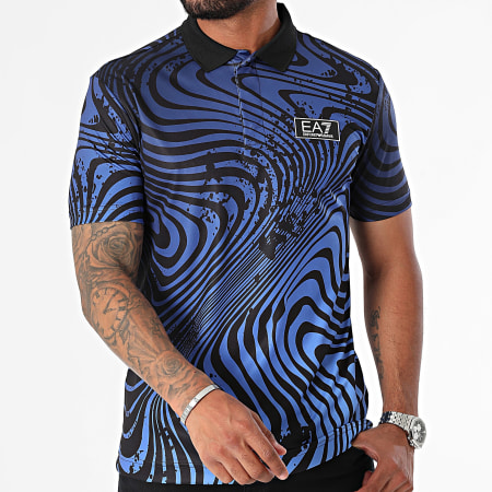 EA7 Emporio Armani - Polo de manga corta 6DPF03-PJPCZ Azul marino Negro claro Atenuado