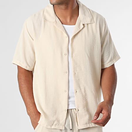KZR - Ensemble Chemise Manches Courtes Et Pantalon Beige