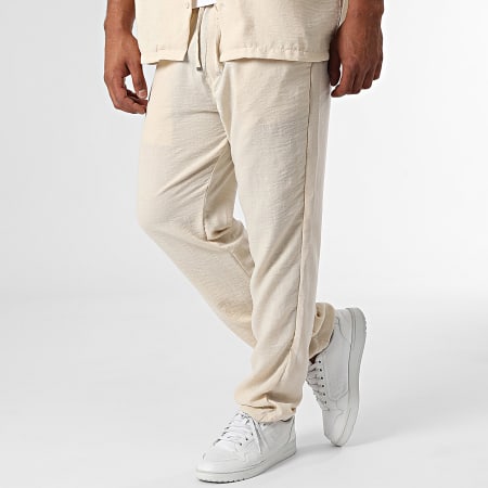 KZR - Ensemble Chemise Manches Courtes Et Pantalon Beige