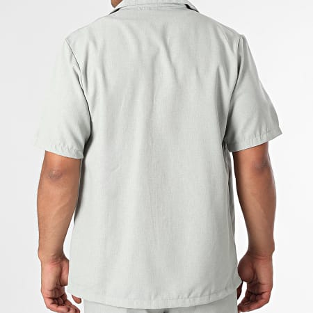 KZR - Ensemble Chemise Manches Courtes Et Pantalon Vert Clair Chiné
