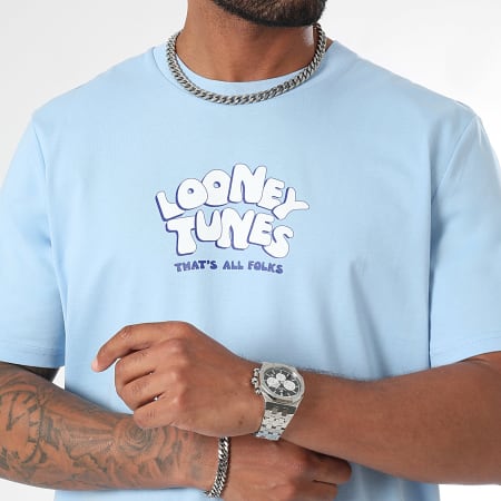 Looney Tunes - Oversize Tee Shirt Large Bubble Bugs Bunny Light Blue