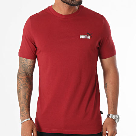 Puma - Camiseta Essential Logo Pequeña 674470 Burdeos