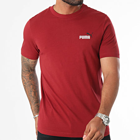 Puma - Camiseta Essential Logo Pequeña 674470 Burdeos