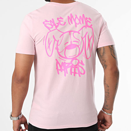 Sale Môme Paris - Roze fluorescerende konijn Street Art T-shirt