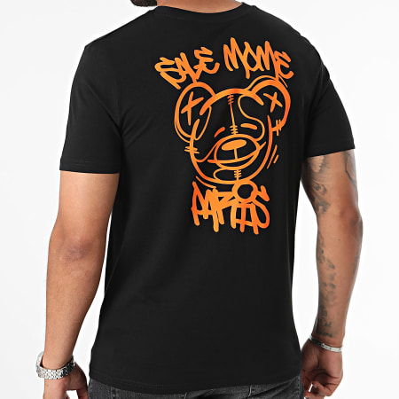 Sale Môme Paris - Tee Shirt Street Art Nounours Zwart Oranje