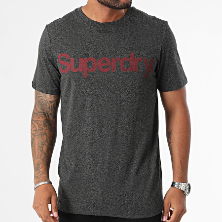 Superdry - Classic Core Logo Tee M1012022A Gris antracita jaspeado