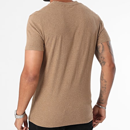 Superdry - Essentieel Logo Geborduurd T-shirt M1011245A Camel Chiné