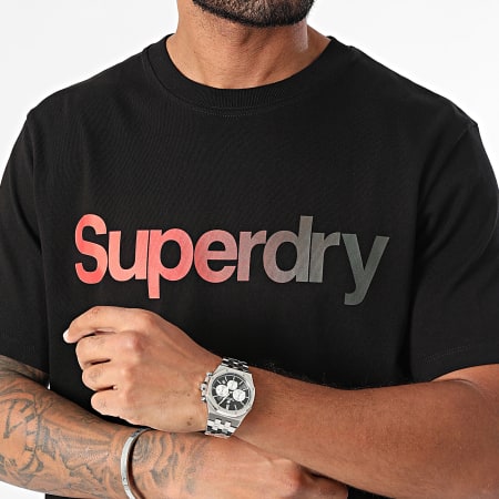 Superdry - Camiseta Core Logo Fade M1012031A Negro