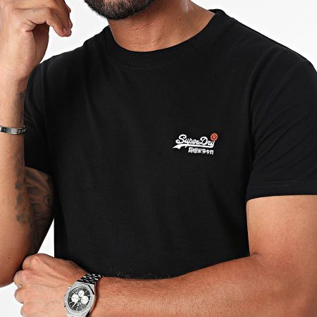 Superdry - Essential Camiseta con bordado en contraste M1012078A Negro