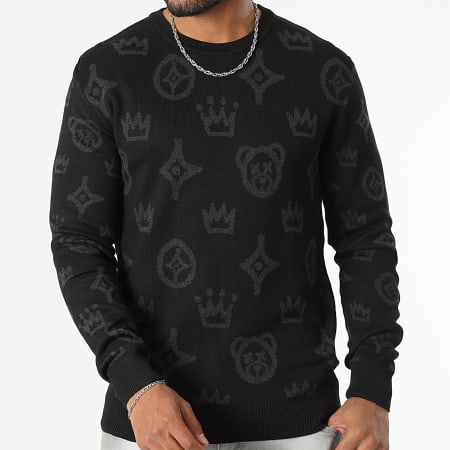 Teddy Yacht Club - Maison De Couture Jersey Cuello Redondo 0016 Negro Gris Carbón