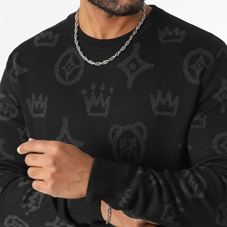 Teddy Yacht Club - Maison De Couture Jersey Cuello Redondo 0016 Negro Gris Carbón