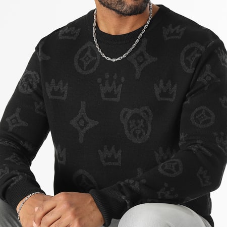 Teddy Yacht Club - Maison De Couture Jersey Cuello Redondo 0016 Negro Gris Carbón