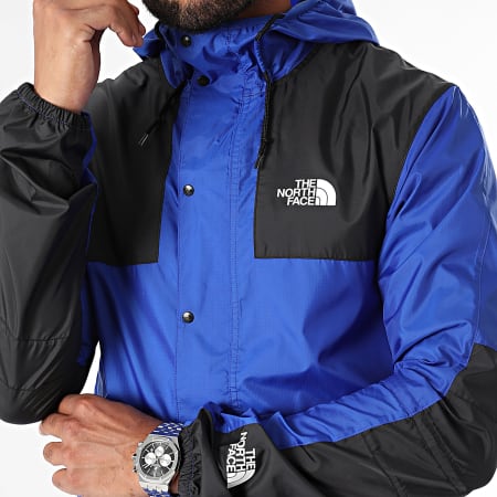 The North Face - Giacca a vento con cappuccio Moutain A5IG3 Blu Reale Nero