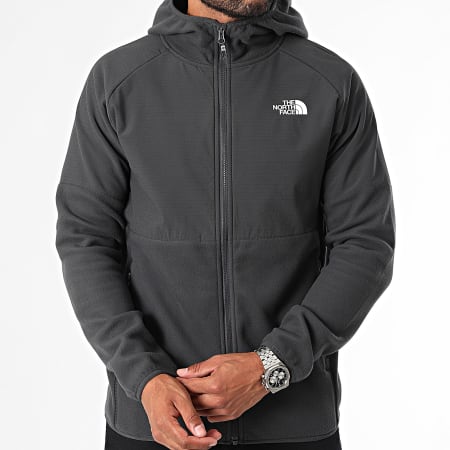 The North Face - Glacier A89JJ Houtskoolgrijs Fleece Hooded Zip Jacket