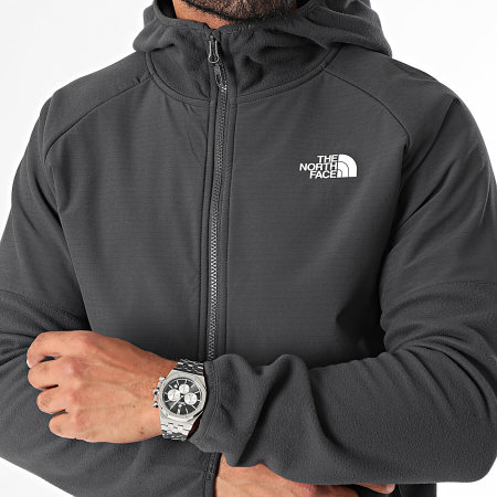 The North Face - Glacier A89JJ Giacca con zip e cappuccio in pile grigio antracite