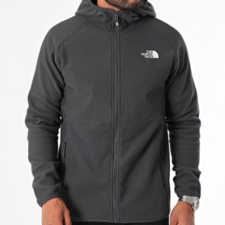 The North Face - Glacier A89JJ Giacca con zip e cappuccio in pile grigio antracite