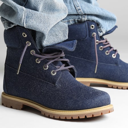 Botas Premium 6 Pulgadas Bota de Cordones A2PJ6 Lona Azul Oscuro