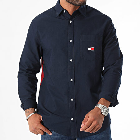 Tommy Jeans - Camisa Manga Larga Regular Fit Negro Insignia 0684 Azul Marino