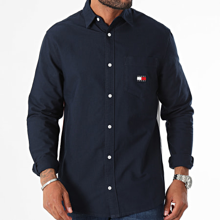 Tommy Jeans - Camisa Manga Larga Regular Fit Negro Insignia 0684 Azul Marino