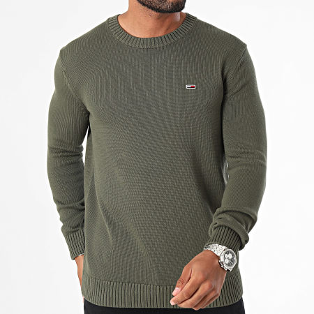 Tommy Jeans - Essentials 8370 Slim Khaki Green Trui