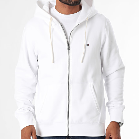 Tommy Hilfiger - Essential 7234 Felpa con cappuccio e zip bianca