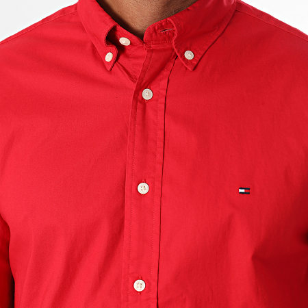 Tommy Hilfiger - Camisa Flex Popelín Manga Larga 0934 Rojo