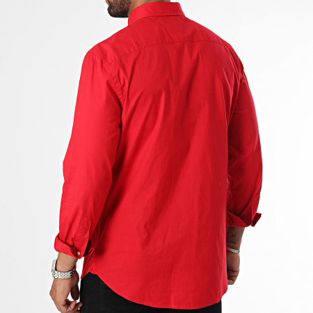 Tommy Hilfiger - Camisa Flex Popelín Manga Larga 0934 Rojo