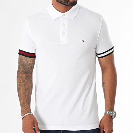 Tommy Hilfiger - Slim Vlagmanchet Polo 3156 Wit